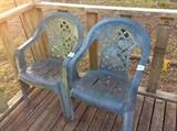 Molded plastic chairs - we have 3 in the back - 2 in the front