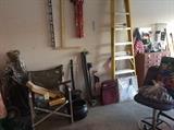 More lawn chairs - large size. ladder, bar stool, old metal cabinet