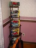 curio corner unit stacked with collectible model cars