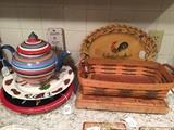 Linebarger Basket and Italian pottery