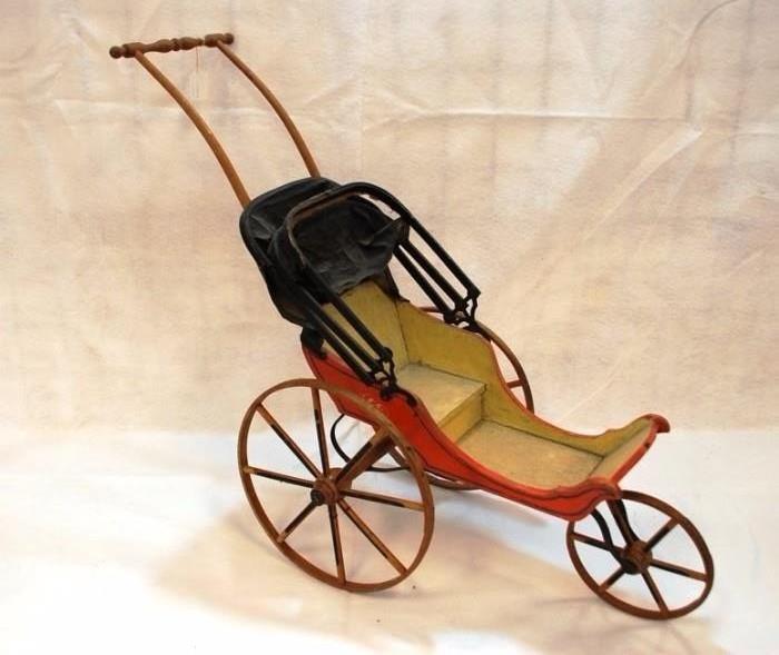 Victorian 3-Wheel Push Style Doll Stroller