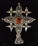 SS Pendant Pin W/ Faceted Center Stone