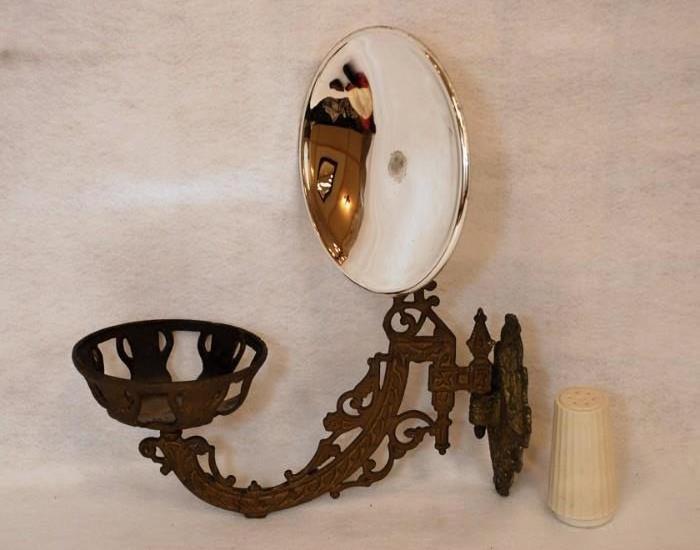 Antique Iron Oil Lamp Bracket W/ Mercury