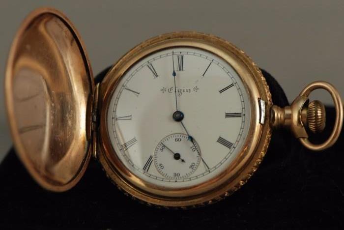 Ladies Antique Elgin Hunting Case Pocket Watch