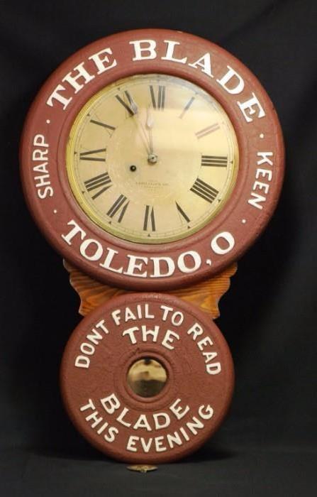 The Blade Toledo, Ohio Figure-8 Advertising Clock
