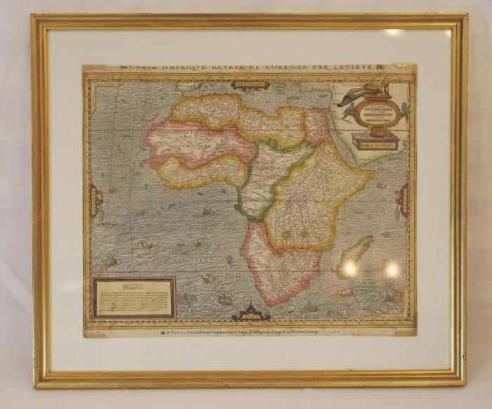 Vintage Framed Africa Map