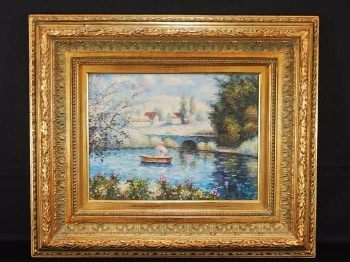 Signed Arlow Impressionist Style Oil Painting