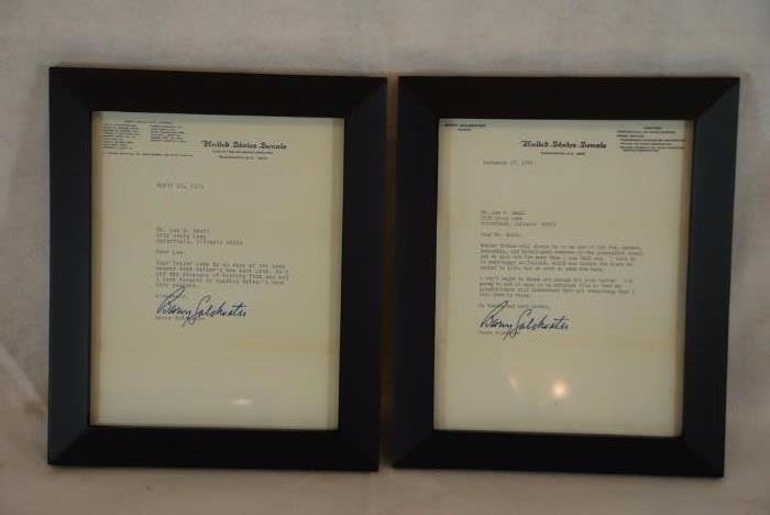 Pair of Barry Goldwater Signed Letter