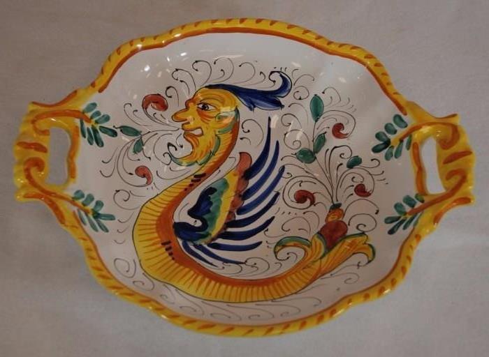 Hand Painted Italian Deruta Pottery Dish