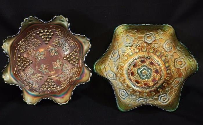 3 Carnival Glass Bowls