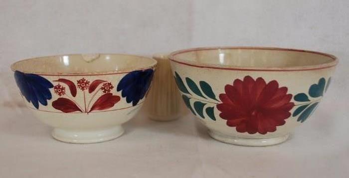 Antique Hand Painted stoneware Bowls