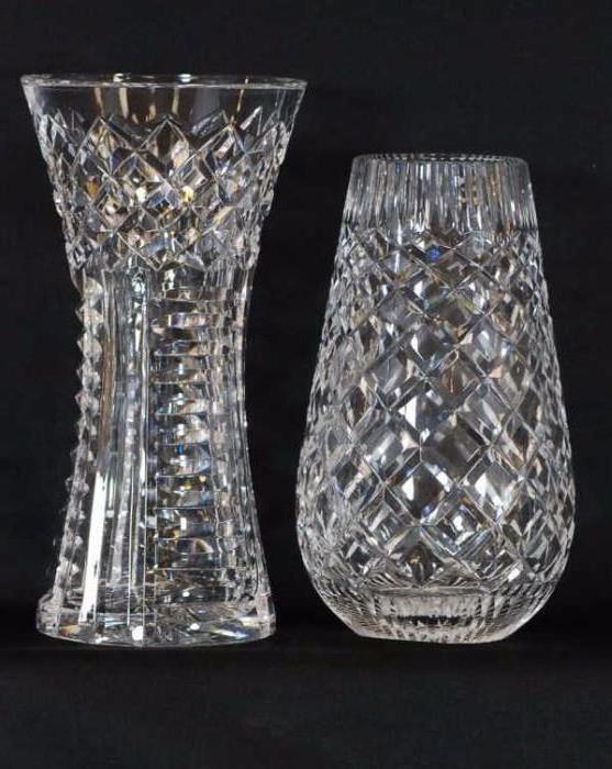 2 Signed Waterford Crystal Vases