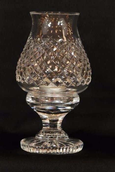 Signed Waterford Cut Glass Candle Lamp