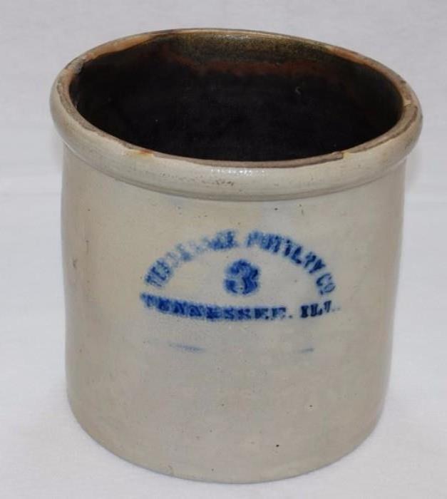 Tennessee Potter Co 3 Gal Stoneware Cobalt Crock