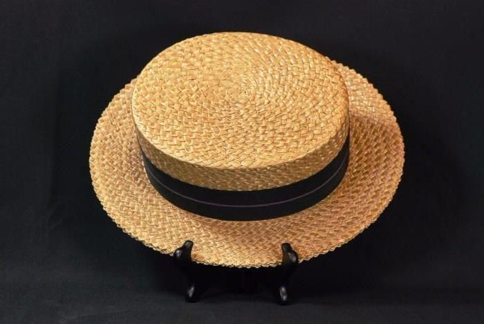 Vintage Mens Peen-Craft Straw Boaster Hat