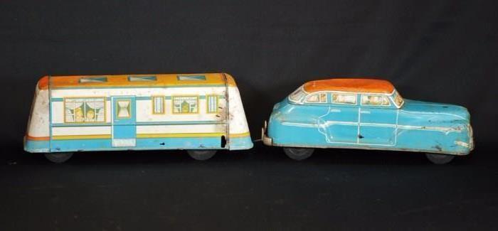 Vintage Wolverine Tin Toy Car and Camper