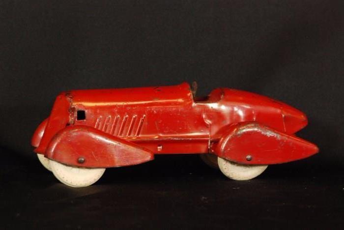 Pressed Steel Red Toy Racer