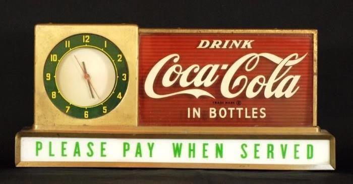Vintage Original Coca Cola Display Sign Clock