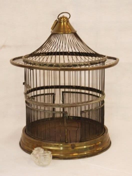 Antique Brass Bird Cage With Stand