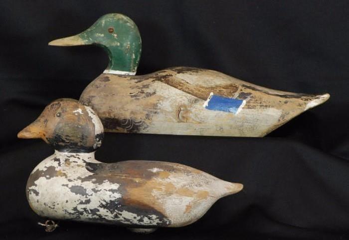 2 Antique Wooden Duck Decoys