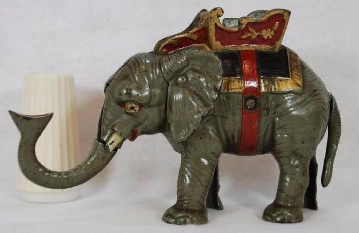 Antique Cast Iron Elephant Mechanical Bank