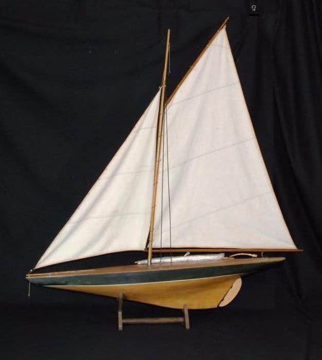Large Wooden Model Sailboat