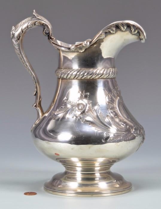 Garner & Winchester, Lexington KY coin silver pitcher, part of a collection of Kentucky coin silver 