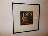 Luscious John Brand U. S. No. 1 Framed strawberry Label - Ponchatoula Framers Supply Company - Ponchatoula, LA