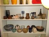 Hand Thrown Pottery - Most were done by family - well done - great variety/color/sizes - have found more since this photo was taken.........