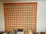 Handmade VINTAGE Quilt - 74" tall - 69" wide - PRETTY!!!!!