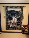 Bavarian Neuschwanstein Castle lined tapestry