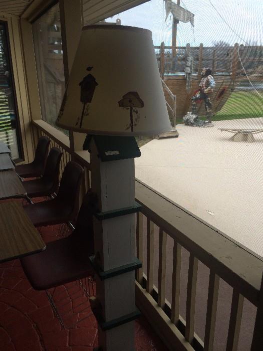 Bird house floor lamp