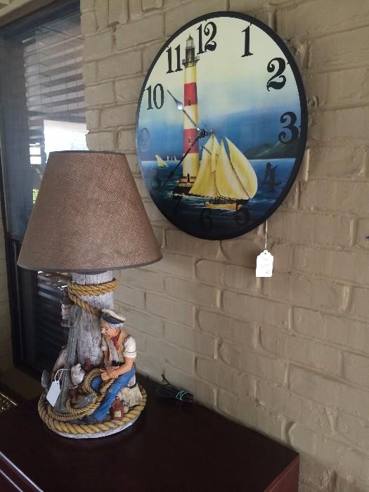 Pirate lamp and nautical clock