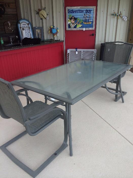 Rectangular patio table & 2 chairs