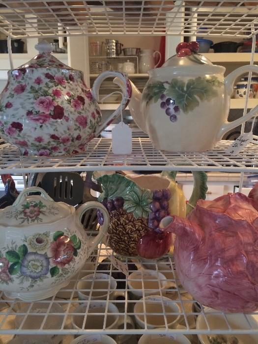 Variety of teapots