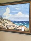 Oil beach scene