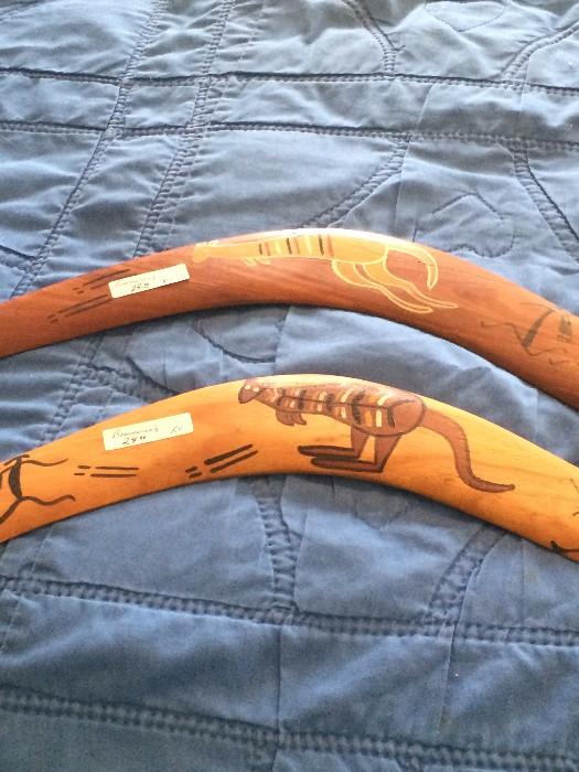 Hand painted Australian boomerangs