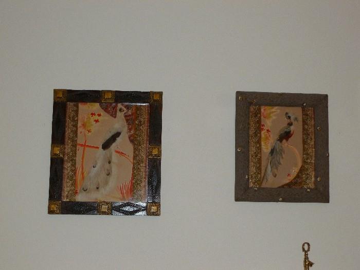 2 Feather Art pictures in fantastic frames