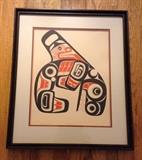 "Killer Whale", 1977 print by Marvin Oliver (b. 1946), edition of 500, framed size 19" x 23".