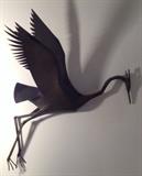 The second part of Tom Hardy steel heron sculpture - this piece is 34" tall.