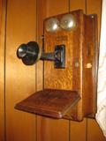 Vintage Oak Wall Telephone