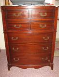 Mahogany Bow Front Dresser, Part of a Suite, Good Condition