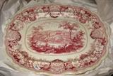 Red and White Dishes with Historic Scenes