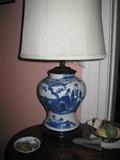 Chinese Blue and White Vase-form Lamp Base