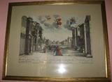 18th Century Italian Woodcut, "Roma Adventures"