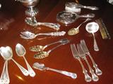 Georgian and American Sterling Flatware, as well as a few Plated Servers