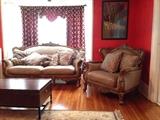 Hollywood Regency Style Sofa, Love Seat and Chair 