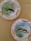 Limoges Hand Painted Fish Plates