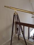 Brass Telescope on wooden tripod