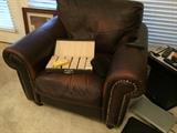 Leather Arm Chair with brass nail heads